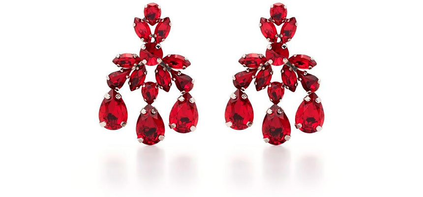 Christmas Red Crystal Drop Earrings