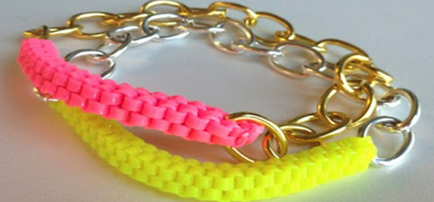 gimp bracelets with chains
