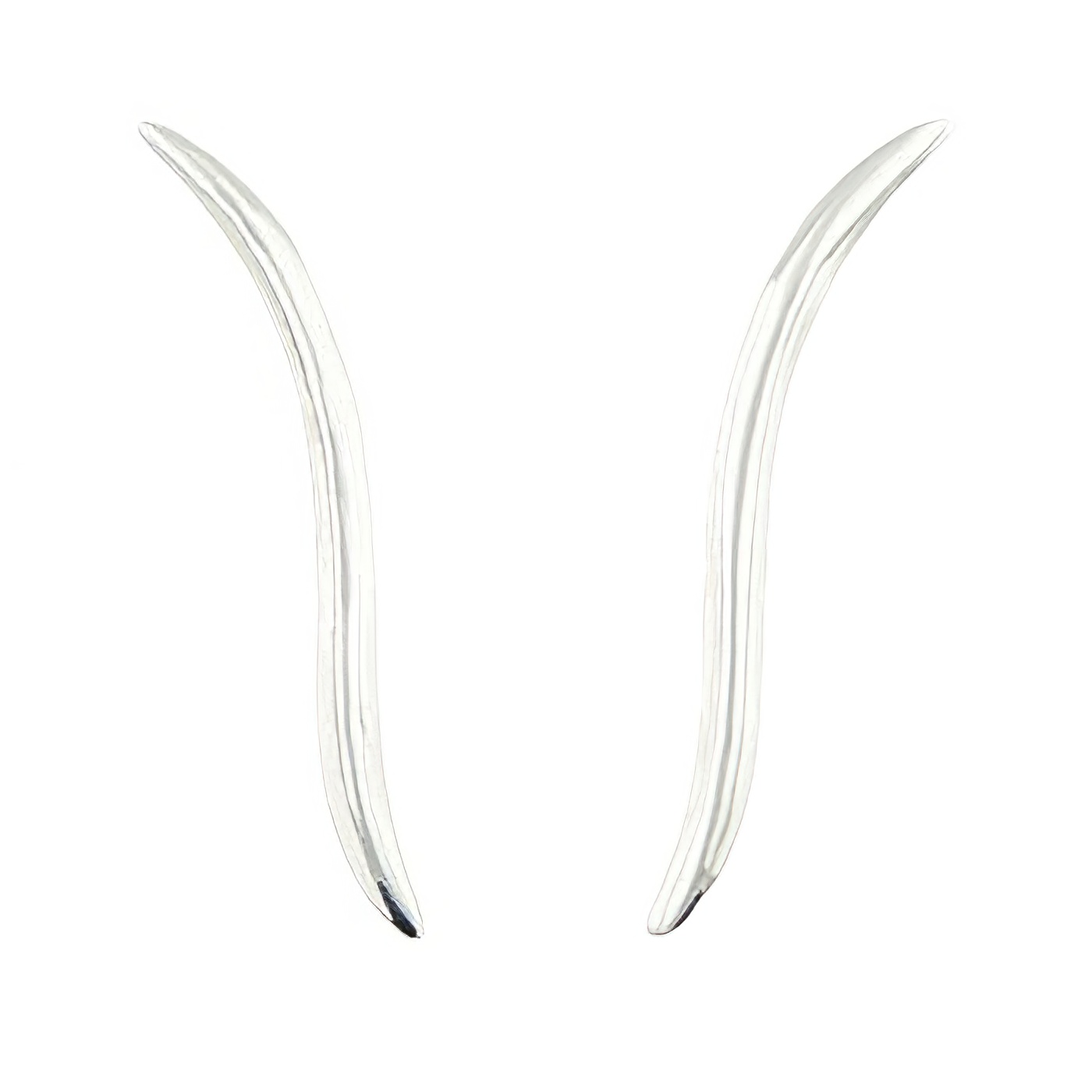 Elegantly curved silver line earrings by BeYindi 