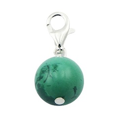 Elegant sphere shaped turquoise gemstone sterling silver charm by BeYindi