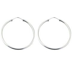 Endless wire hoop polished sterling silver 54mm earrings by BeYindi