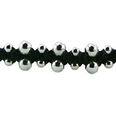 Flat Macrame Bracelet Two Rows 925 Silver Spheres by BeYindi 2