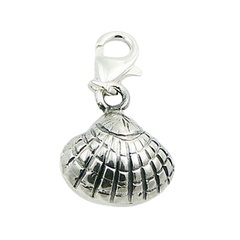 Antiqued Fluted Sterling Silver Shell Figure Charm by BeYindi