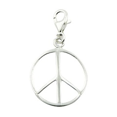 Sterling Silver Peace Symbol Charm Round-Sections by BeYindi