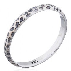 Pattern Of Rock 2 mm Thinness Silver 925 Ring by BeYindi
