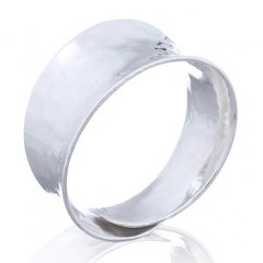 Hammered Silver Plain Adjustable Ring by BeYindi