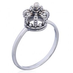 925 Silver Band Ring Crown on Top by BeYindi