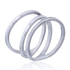 Asymmetrical Triple Loop Silver Ring by BeYindi