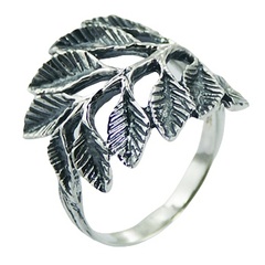 Exquisite Antiqued Sterling Silver Branch and Leaves Ring by BeYindi