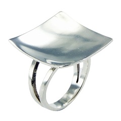 Exceptional Sterling Silver Ring Square Recessed Center by BeYindi