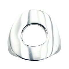 Minimalistic Plain 925 Silver Ring Highly Fashionable Curved Donut by BeYindi 