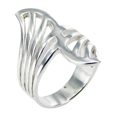 Beautiful Open Fan Shaped Art Nouveau Decor Silver Ring by BeYindi