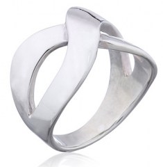 Open Entwined Bands Shiny Sterling Silver Fashion Ring by BeYindi