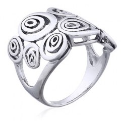 Sterling Silver Openwork Tapered Ring Ovals In Oval by BeYindi