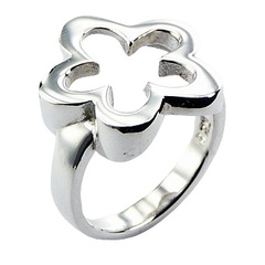 Open Silver Designer Flower Ring High Frame Gorgeous Band by BeYindi