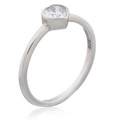 Heart Silver Ring Clear Cubic Zirconia by BeYindi