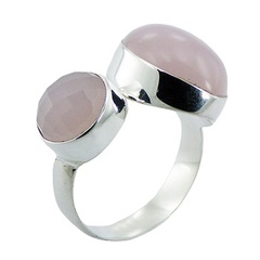 Girlie Pink Hydro Quartz 925 Silver Ring Chic Glass Jewelry by BeYindi
