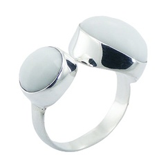 White Hydro Quartz 925 Silver Ring Elegant Quartz Jewelry by BeYindi