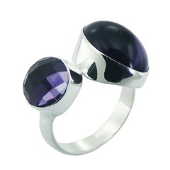 Violet Hydro Quartz 925 Silver Ring Chic Sparkle And Glow by BeYindi