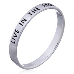 "Live in The Moment" Silver Band Ring by BeYindi