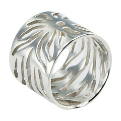 In Vogue Open Flowing Rays Sterling Silver Sun Cylinder Ring by BeYindi