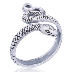Snake Toe Ring in Antiqued Sterling Silver by BeYindi