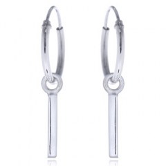 Sterling Silver Stick Hoop Earrings by BeYindi
