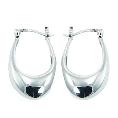 Huggie Teardrop Silver Hoop Earrings by BeYindi
