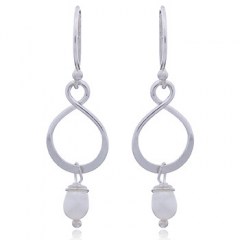 Sterling Silver Infinity Dangle Earrings with Freshwater Pearls by BeYindi