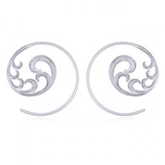 925 Silver Spiral Earrings Inner Waves by BeYindi