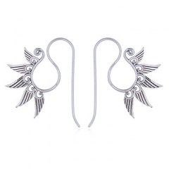 Tribal 925 Silver Multi Wing Earrings by BeYindi