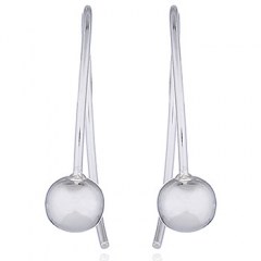 Sphere On Loop Wire Sterling Silver Drop Earrings by BeYindi