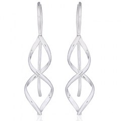 Single Twist Wirework Sterling Silver Drop Earrings by BeYindi