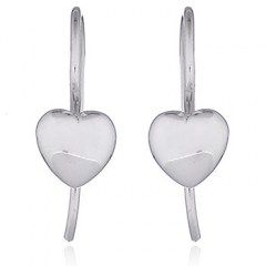 925 Silver Little Plump Heart Drop Earrings by BeYindi