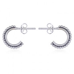 Open Arch Dotted Silver Stud Earrings by BeYindi