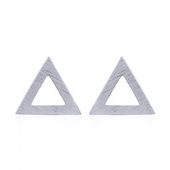 Brushed 925 Silver Triangle Stud Earrings by BeYindi 
