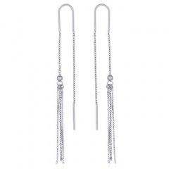 Tassel Silver Chain Earrings by BeYindi