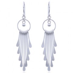 Long Sterling Silver Chandelier Earrings Contemporary Design by BeYindi