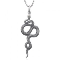 Curly Snake 925 Silver Pendant by BeYindi