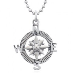 925 Sterling Silver Compass Pendant by BeYindi