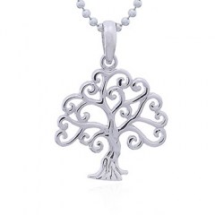 Crinkled Branches Tree of Life Silver Pendant by BeYindi