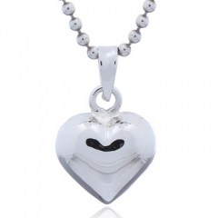 Shiny Puffed Heart Charm Small 925 Sterling Silver Pendant by BeYindi