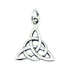 Small Celtic Sterling Silver Pendant Celtic Knot Triangle by BeYindi