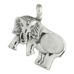 Marvelous Mother of Pearl Elephant 925 Silver Pendant by BeYindi