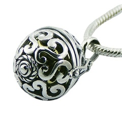 Twirled Silver Casing Designer Harmony Ball Pendant by BeYindi 3