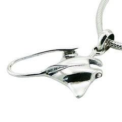 Shiny Sterling Silver Authentic Depiction Of Manta Ray Pendant by BeYindi 