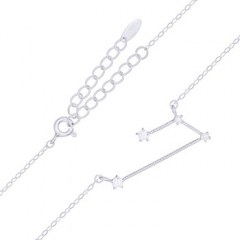 Aries Star Constellation Rhodium Plated 925 Silver Necklace by BeYindi