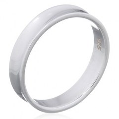 High Polished Concave Plain Silver Band Ring by BeYindi