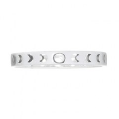 Phases Of Moon Figured Out Sterling Silver Bang Ring by BeYindi 
