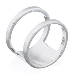 Open Sterling Silver Cylinder Ring Two Visible Bands by BeYindi